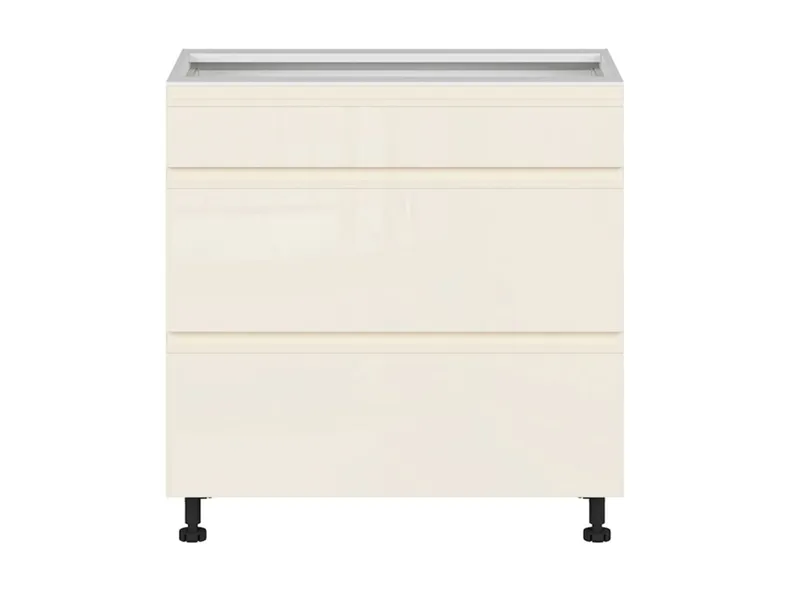 BRW Кухонный цокольный шкаф Sole 80 см с выдвижными ящиками магнолия глянцевая, альпийский белый/магнолия глянец FH_D3S_80/82_2SMB/SMB-BAL/XRAL0909005 фото №1