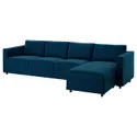 IKEA VIMLE ВІМЛЕ, чохол для 4-місного дивана, з шезлонгом/Djuparp темно-зелено-синій 194.335.84 фото thumb №2