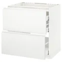IKEA METOD МЕТОД / MAXIMERA МАКСІМЕРА, підлог шафа д / плити, 2 фр пан / 3 шух, білий / Voxtorp матовий білий, 80x60 см 891.127.92 фото thumb №1