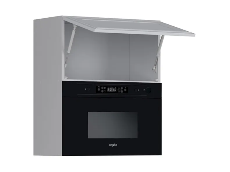 BRW Верхний шкаф для кухни Verdi 60 см с микроволновой печью навесной светло-серый матовый, греноловый серый/светло-серый матовый FL_GMO_60/72_O_AMW442-SZG/JSZM/CA фото №3