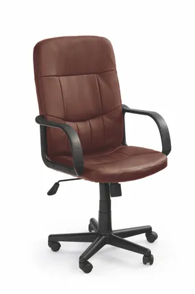 Кресло компьютерное офисное вращающееся HALMAR DENZEL коричневый, экокожа фото