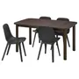 IKEA STRANDTORP СТРАНДТОРП / ODGER ОДГЕР, стол и 4 стула, коричневый / антрацит, 150 / 205 / 260x95 см 193.886.47 фото