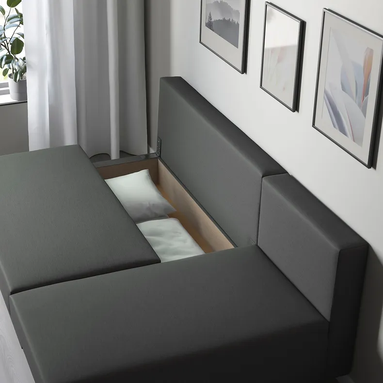 IKEA ÄLVDALEN ЕЛЬВДАЛЕН, 3-місний диван із кушеткою, КНІСА темно-сірий 205.306.64 фото №5