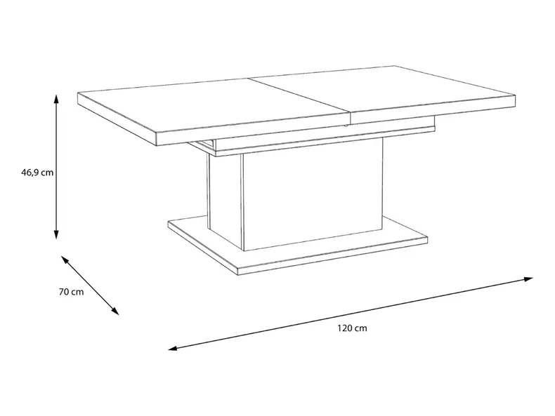 BRW Журнальный стол расскладной Ricciano, 120 см, темно-серый бетон / дуб BNCI/DAKL фото №7