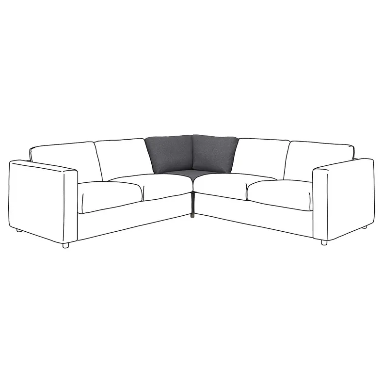 IKEA VIMLE ВИМЛЕ, чехол д / угловой секции, Окрашенный в средне-серый цвет 404.958.05 фото №2
