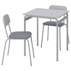 IKEA GRÅSALA ГРОСАЛА / GRÅSALA ГРОСАЛА, стол и 2 стула, серый серый серый, 67 см 694.840.38 фото