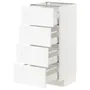 IKEA METOD МЕТОД / MAXIMERA МАКСИМЕРА, напольный шкаф 4 фасада / 4 ящика, белый Энкёпинг / белая имитация дерева, 40x37 см 294.734.14 фото