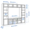 IKEA BESTÅ БЕСТО, комбінація шаф для тв/скляні дверц, біле скло Smeviken/Ostvik біле прозоре скло, 300x42x231 см 294.112.42 фото thumb №8