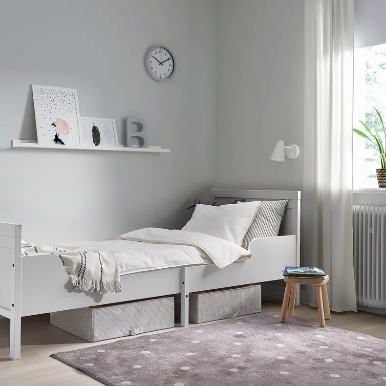 IKEA SUNDVIK СУНДВИК, раздвижная кровать с реечным дном, серый, 80x200 см 494.215.08 фото №3