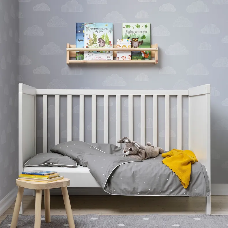 IKEA LENAST ЛЕНАСТ, підковдра і 1 наволочка д/дитяч ліж, горох, 110x125/35x55 см 604.889.36 фото №3