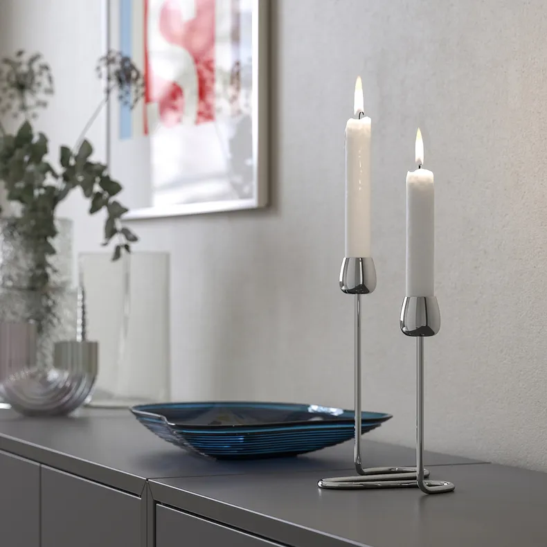 IKEA SILVERPÄRON СІЛЬВЕРПЕРОН, підсвічник для 2 свічок, срібло, 20 см 405.749.87 фото №2