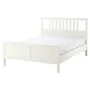 IKEA HEMNES ХЕМНЕС, каркас ліжка з матрацом, біла морилка / ОКРЕХАМН жорсткий, 140x200 см 495.419.97 фото