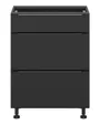 BRW Кухонный цокольный шкаф Sole L6 60 см с выдвижными ящиками черный матовый, черный/черный матовый FM_D3S_60/82_2SMB/SMB-CA/CAM фото