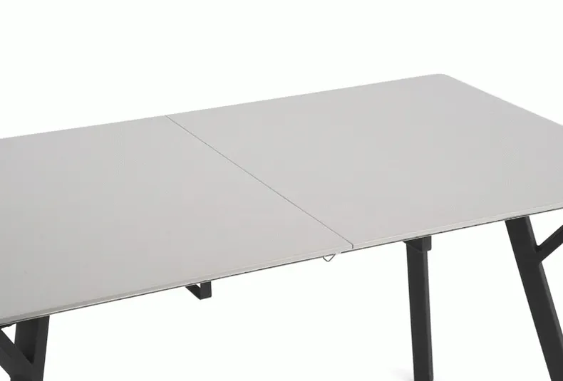 Розкладний стіл кухонний HALMAR BALROG 2 140-180x80 см, стільниця - світло-сіра, ніжки - чорні фото №10