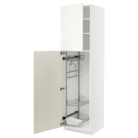 IKEA METOD МЕТОД, высокий шкаф с отд д / акс д / уборки, белый / белый, 60x60x220 см 894.549.12 фото