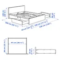 IKEA MALM МАЛЬМ, каркас кровати с 4 ящиками, белый / Лонсет, 180x200 см 790.192.28 фото thumb №10