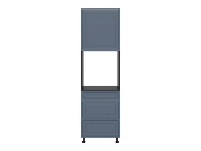 BRW Кухонный шкаф для встроенного духового шкафа Verdi высотой 60 см левый с ящиками бесшумного закрывания mystic matt, черный/матовый FL_DPS_60/207_2STB/STB/L-CA/MIM фото №1