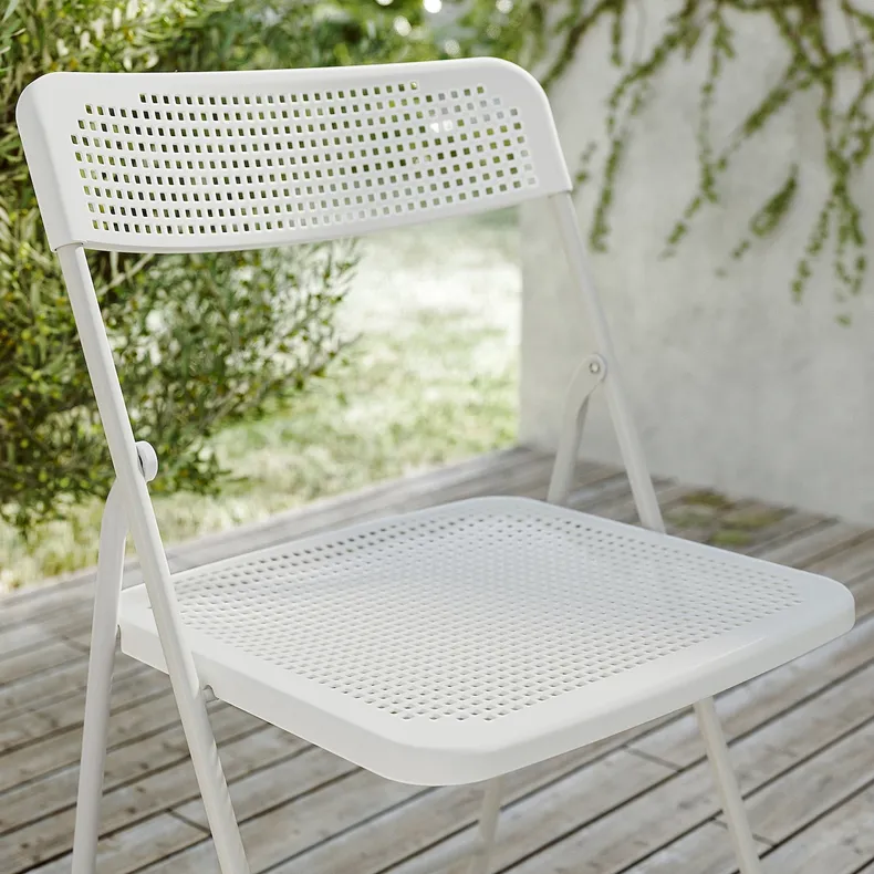 IKEA TORPARÖ ТОРПАРЕ, стілець, кімнатний/вуличний, складаний білий/сірий 005.378.50 фото №6