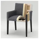 IKEA MÅRENÄS МОРЕНЭС, стул с подлокотником, черный / рыжевато-коричневый 595.143.90 фото thumb №4
