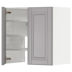 IKEA METOD МЕТОД, настінн шаф д / витяжки з полиц / дверц, білий / сірий Бодбін, 60x60 см 195.052.79 фото