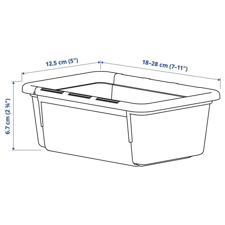 IKEA KACKLA, выдвижной контейнер, белый, 18-28x13 см 106.020.48 фото №7