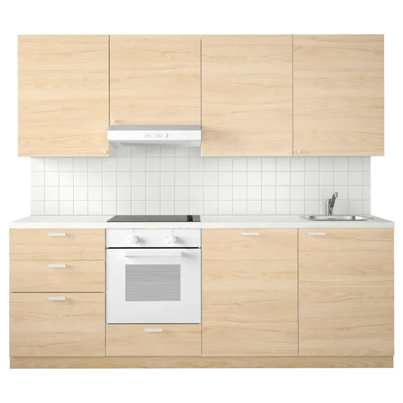 IKEA METOD МЕТОД, кухня, белый ясень Максимера / Аскерсунд, 240x60x228 см 994.598.72 фото №1