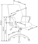 Крісло комп'ютерне офісне обертове HALMAR SPIN 2 сірий / білий фото thumb №9