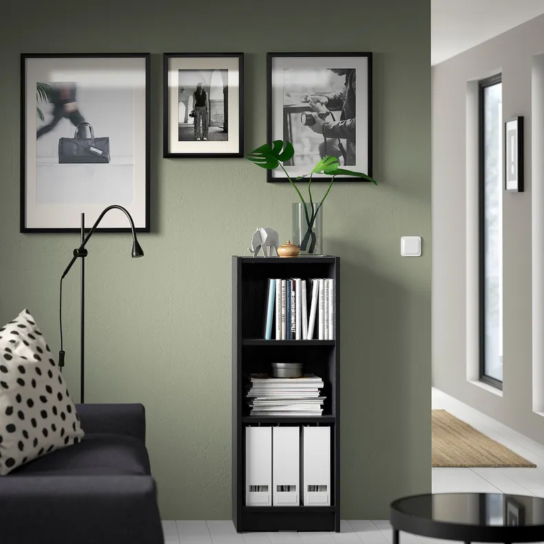 IKEA BILLY БІЛЛІ, книжкова шафа, чорний під дуб, 40x28x106 см 304.773.31 фото №4