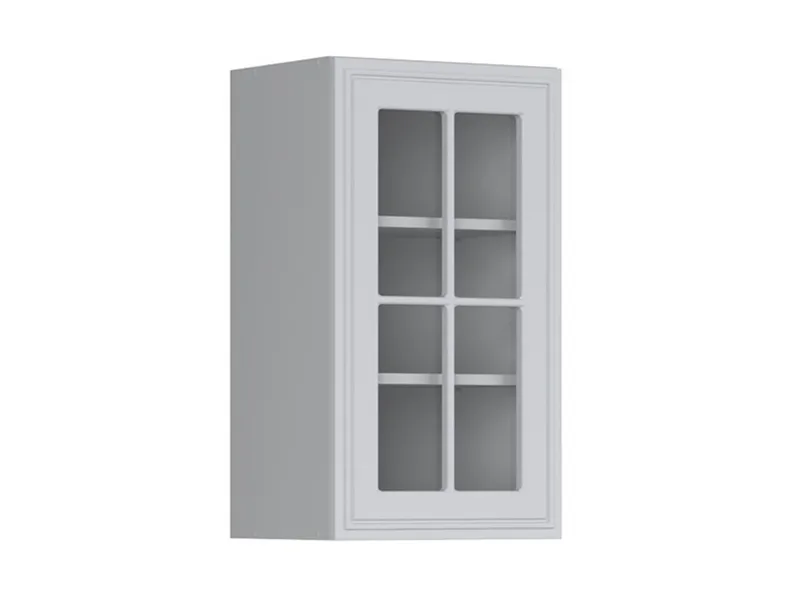 BRW Верхний кухонный шкаф Верди 40 см левый с дисплеем светло-серый матовый, греноловый серый/светло-серый матовый FL_G_40/72_LV-SZG/JSZM фото №2