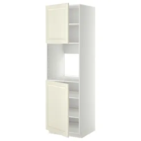 IKEA METOD МЕТОД, висока шафа для дух, 2 дверцят / пол, білий / БУДБІН кремово-білий, 60x60x200 см 094.627.94 фото