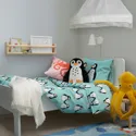 IKEA BLÅVINGAD БЛОВИНГАД, пододеяльник и наволочка, рисунок пингвина / светло-бирюзовый, 150x200 / 50x60 см 105.210.85 фото thumb №4