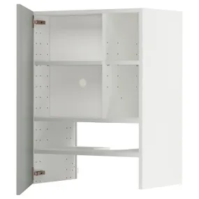 IKEA METOD МЕТОД, настінн шаф д / витяжки з полиц / дверц, білий / Хавсторп світло-сірий, 60x80 см 495.387.92 фото