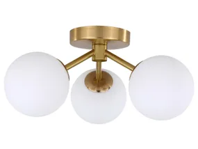 BRW Трехпозиционный потолочный светильник Dorado из металла и стекла белого и золотого цвета 090276 фото