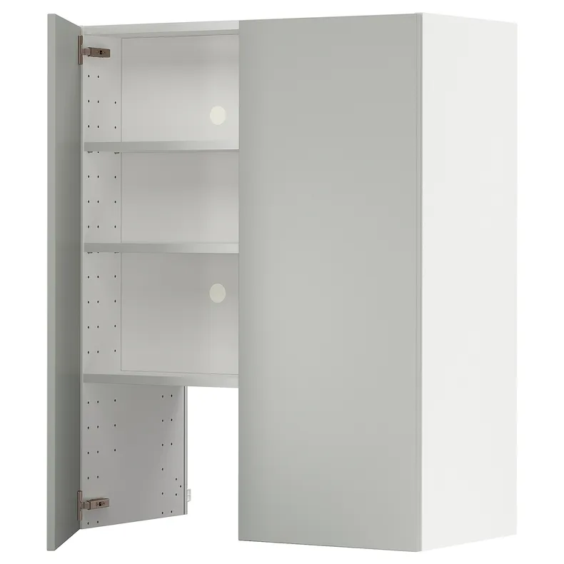 IKEA METOD МЕТОД, настінн шаф д / витяжки з полиц / дверц, білий / Хавсторп світло-сірий, 80x100 см 695.384.18 фото №1