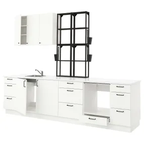 IKEA ENHET ЕНХЕТ, кухня, антрацит/білий, 323x63.5x241 см 993.378.85 фото