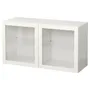 IKEA BESTÅ БЕСТО, комбинация настенных шкафов, белое / прозрачное стекло Синдвик, 120x42x64 см 094.408.01 фото