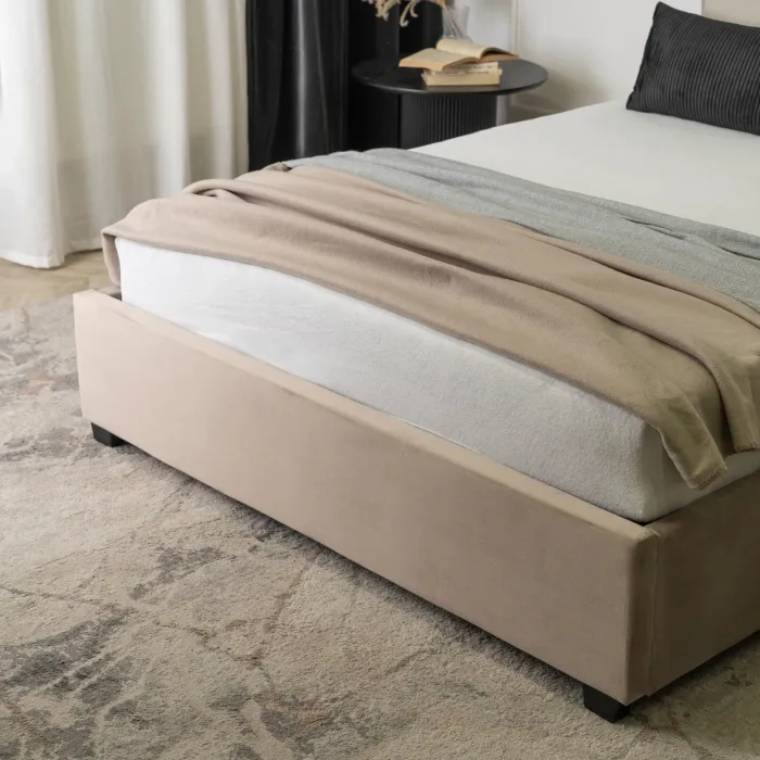 MEBEL ELITE Кровать 160x200 TINGA Velour Beige фото №8