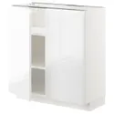 IKEA METOD МЕТОД, підлогова шафа з полицями / 2 дверцят, білий / ВОКСТОРП глянцевий / білий, 80x37 см 594.653.42 фото thumb №1
