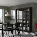 IKEA BILLY БИЛЛИ / OXBERG ОКСБЕРГ, стеллаж комбинация / стекл дверцы, темно-коричневая имитация дуб, 160x202 см 194.835.31 фото thumb №3