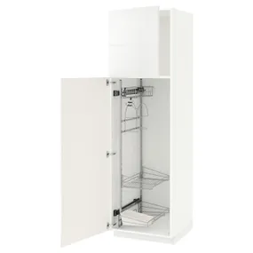 IKEA METOD МЕТОД, высокий шкаф с отд д / акс д / уборки, белый / Рингхульт белый, 60x60x200 см 794.573.79 фото