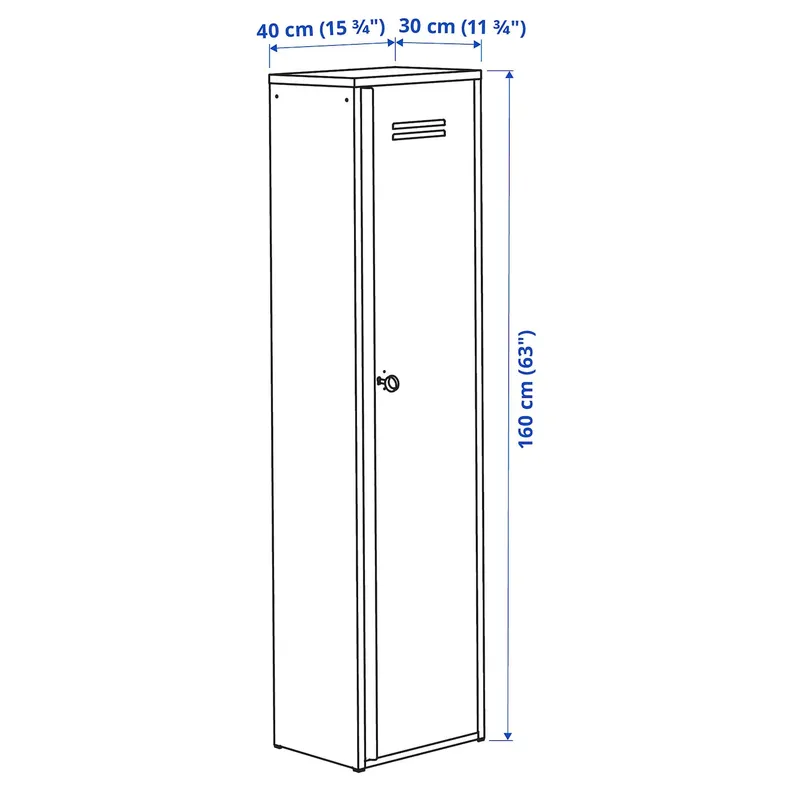 IKEA IVAR ІВАР, шафа з дверцятами, білий, 40x160 см 503.815.92 фото №2