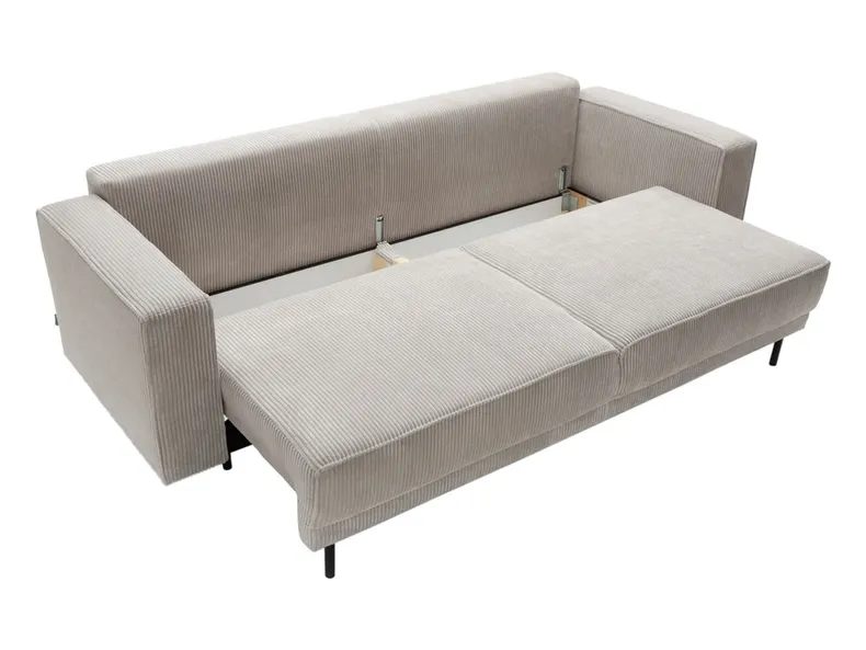 BRW Тримісний диван-ліжко Molde з ящиком для зберігання вельветовий бежевий, Anafi 07 Бежевий SO3-MOLDE-3DL-G1_B8883F фото №5