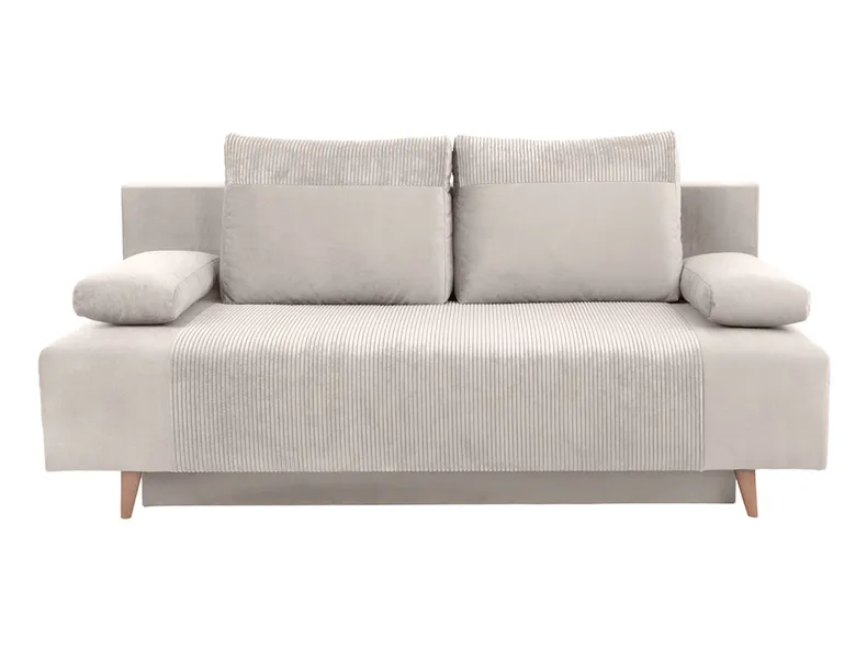 BRW Трехместный диван Leon с велюровым коробом бежевого цвета, Poso 100 Ecru/Paros 1 Beige SO3-LEON-LX_3DL-G2_BACF62 фото №1