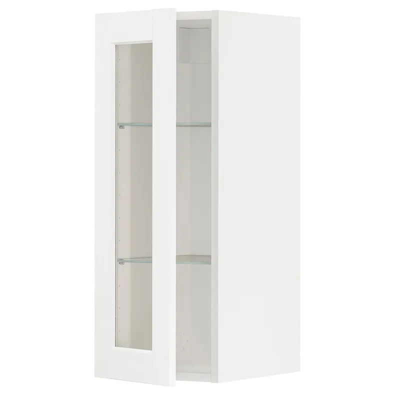 IKEA METOD МЕТОД, навесной шкаф / полки / стеклян дверца, белый Энкёпинг / белая имитация дерева, 30x80 см 894.735.00 фото №1