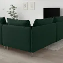IKEA SÖDERHAMN СЕДЕРХАМН, кутовий диван, 3-місний, Талміра темно-зелена 994.306.14 фото thumb №2