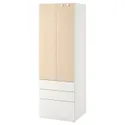 IKEA SMÅSTAD СМОСТАД / PLATSA ПЛАТСА, гардероб, белый / бирюзовый с 3 выдвижными ящиками, 60x42x181 см 994.262.64 фото thumb №1