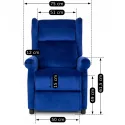 Кресло реклайнер бархатное MEBEL ELITE SIMON Velvet, темно-синий фото thumb №17