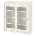 IKEA HAUGA ХАУГА, шафа зі скляними дверцятами, білий, 105x116 см 304.150.55 фото thumb №1