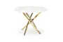 Кухонний стіл HALMAR RAYMOND 2, 100x100 см стільниця - білий мармур, ніжки - золото фото