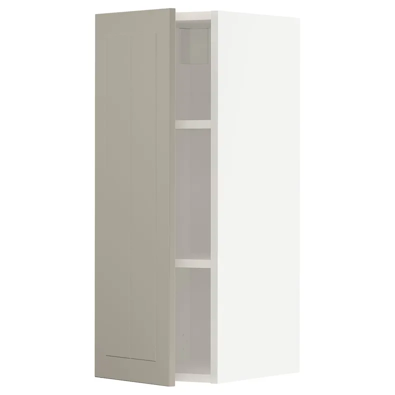 IKEA METOD МЕТОД, навесной шкаф с полками, белый / Стенсунд бежевый, 30x80 см 194.647.97 фото №1